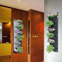 Bolsa vertical de fieltro montada en la pared, contenedor para cultivo de flores y verduras, máquina para plantar jardín interior y exterior, 6 bolsillos, - details 2