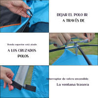 Tienda de Playa Grande para 4 Personas Refugio Solar Protector UV Ideal para Jardín, Parque, Barbacoa, Patio, Pesca - details 4