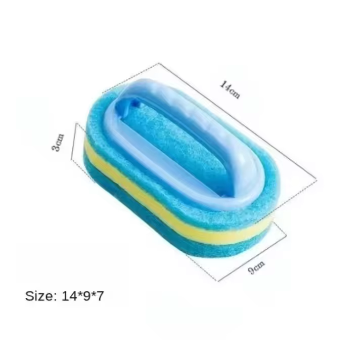 Cepillo de limpieza para el hogar con mango, jabonera, baño, cocina, bañera, esponja de fregado gruesa, herramientas duraderas, accesorios para el hogar - 1