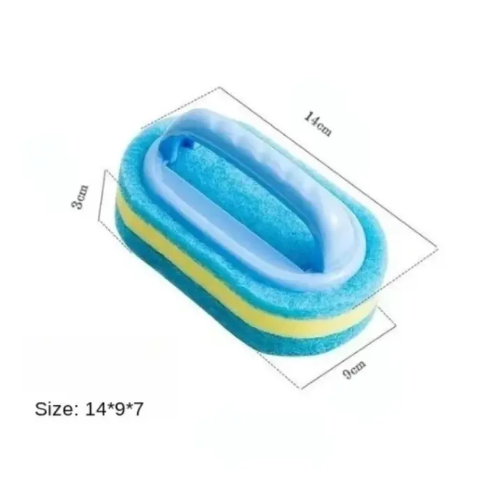 Cepillo de limpieza para el hogar con mango, jabonera, baño, cocina, bañera, esponja de fregado gruesa, herramientas duraderas, accesorios para el hogar - 1