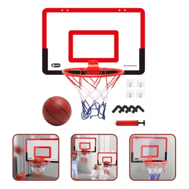 Juego de aro de baloncesto plegable para interiores, tablero de seguridad, Mini aro de baloncesto para niños, Mini aro de baloncesto portátil, juguetes - 1