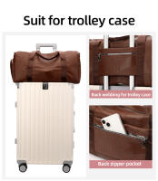 Bolsa de lona para gimnasio y Yoga para hombre, para acampar al aire libre, senderismo, escalada, bolsa de viaje de PU, bolsas deportivas grandes para Fitness con paquete de zapatos, almacenamiento de fin de semana - details 7