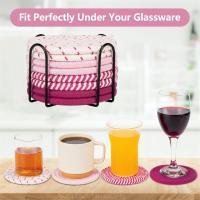 8 posavasos para escritorio, posavasos para bebidas, posavasos absorbentes para mesa de centro, posavasos bonitos - details 2