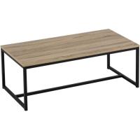 Mesa de Balcón Baja de Sofá Natural y Negro 100x36x50 CM Ideal para Salón, Comedor, Oficina - details 0