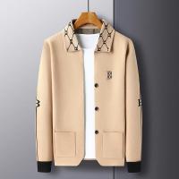 Cárdigan de punto de solapa de manga larga para hombre con diseño de bordado de letras de otoño e invierno, chaqueta suéter informal - details 13