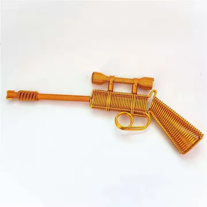 Nuevo Trabajo de alambre de aluminio colorido, pistola hecha a mano, modelo de Metal, adorno de viaje - 1