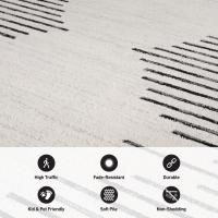 Alfombra de salón bohemia a rayas, resistente a las manchas, para sala de estar, cocina, dormitorio, comedor, oficina en casa - details 31