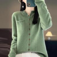 Elegante Suéter de Punto de Cachemira Cuello Falso, Manga Larga, 100% Merino, Ropa de Primavera, Top Básico - details 8