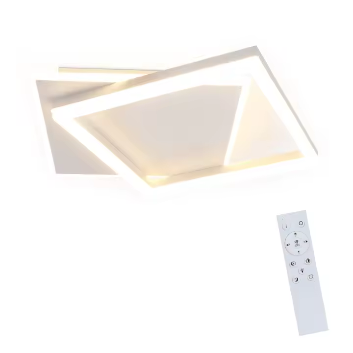 CBJKTX Lámpara de Techo LED Sala de Estar Dormitorio Lámpara Regulable con Control Remoto 42W Diseño Moderno Dormitorio Cuadrado - 1