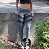 Mallas deportivas de retales de malla para mujer, medias de cintura alta, pantalones, ropa deportiva sólida para mujer, pantalones de Yoga Push Up para gimnasio de talla grande S-XL - details 6