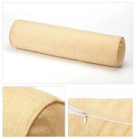 Almohada cilíndrica de lino y algodón, cojín de cabecera de sofá de oficina, extraíble y lavable, Color sólido - details 10