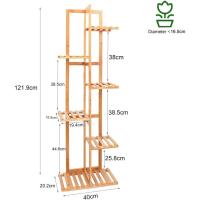 Decoración de Maceta de Bambú: Escalera Vertical para Flores Soporte de Estante para Esquina Exterior Interior Balcón Jardín Salón 40 x 20,2 x 121,9cm - details 4