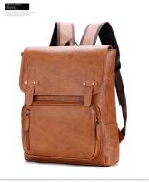 Mochila de Viaje de Ocio para Hombres Resistente al Desgaste, Patrón de Splice, Forro de Dacron, Exterior de Cuero - details 11