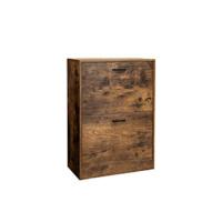 Mueble para Zapatos de 2 Puertas Estante con Compartimento Abierto Separador Ajustable 8 a 12 Pares - details 9