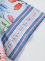 Conjunto Casual de Poliéster Ligero Camisa con Estampado Floral y Pantalones de Cierre de Cremallera Estilo de Primavera/Otoño, Ajuste Suelto, Diseño Geométrico - details 6