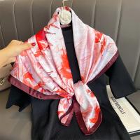 Bufanda cuadrada de seda con estampado de moda de 90CM para mujer, diadema de diseño, pañuelo para mujer, Hijab, chal, Foulard Echarpe para la cabeza - details 1