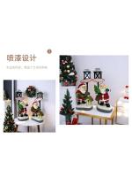 Adorno de Papá Noel, muñeco de nieve luminoso, artesanía de resina, ambiente navideño de escritorio, nuevo - details 7