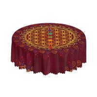 Mantel circular mandala, flor de loto de la vida, impermeable, resistente al aceite, 60 pulgadas, forma geométrica sagrada - details 150