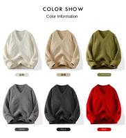 Suéter de Cuello en V de Moda Cálida y Gruesa Tejido de Alta Calidad, Cómodo y Transpirable para Hombres - details 1