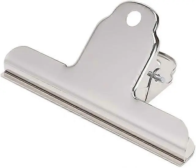 Clip de Bulldog grande en pulgadas, paquete de 10 clips de carpeta de archivos de acero inoxidable, color plateado - 1