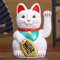 Cajero de la suerte con ondas eléctricas de 8 pulgadas, regalos de apertura de nueva tienda, decoración de gato chino, adornos artísticos de Feng Shui de la fortuna, decoración de habitación - details 2