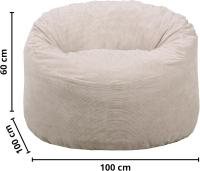 Terciopelo Acanalado - Suave y Confortable - Puff Pera con Relleno de Espuma Incluido, Óptimo Apoyo para la Espalda - Bean Bag, Sofa Puff Gigante (100 cm, Azul Marino) - details 18