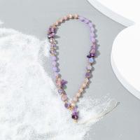 Cadena de grava para teléfono móvil, cuerda antipérdida, cadena de cuentas con letras, correa para teléfono móvil, cordón de cuentas de piedra de cristal, cordón para teléfono móvil - details 1
