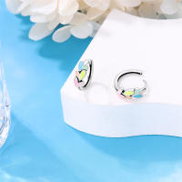 Aretes Redondos de Plata 925 Estilo Elegante para Mujeres con Piedra Principal de Zirconio y Diseño de Encanto Brillante Color en Oro - details 12