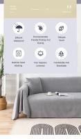 Manta multiusos impermeable para sofá, cubierta de muebles de Color sólido, tela duradera a prueba de polvo, antiarañazos, decoración del hogar y sala de estar - details 1