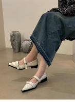 Nuevo tacón bajo puntiagudo versátil palabra con zapatos individuales de tacón grueso zapatos Lizhen - details 5