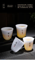 Taza de invitados de un solo anfitrión de porcelana blanca de kung fu de cerámica con semillas de hielo de jade gordo de oveja, taza de té japonés - details 4