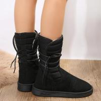 Botas de nieve a media pantorrilla para mujer, zapatos de plataforma, mantienen el calor, con cordones, cómodas, impermeables, calidad, invierno - details 8