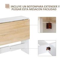Mesa Plegable Moderna de Comedor Diseño Compacto con 2 Alas Abatibles Madera 103x76x73,5cm - details 3