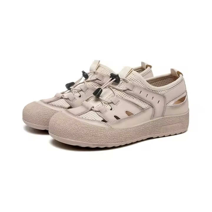 Spot cuero nuevas sandalias mujer verano transpirable hueco al aire libre ocio zapatos de playa antideslizante fondo suave agujero zapatos femeninos - 1
