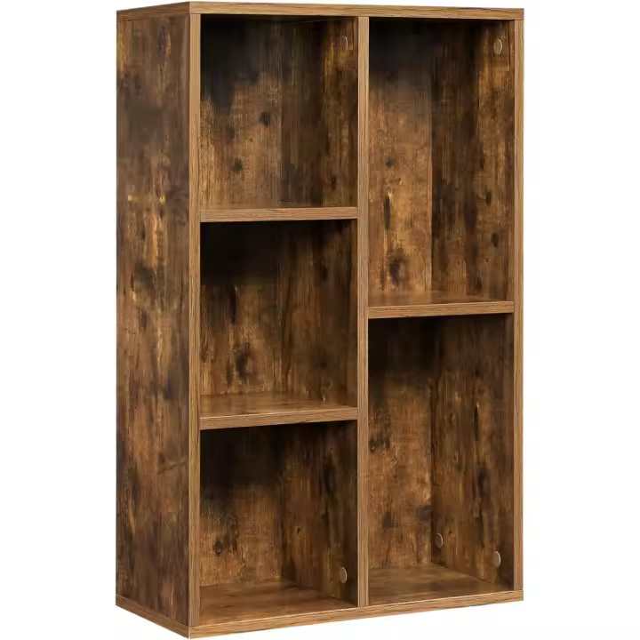 Estantería con 5 Compartimentos, Mueble de Almacenamiento para Libros, partición separadora, 24 x 50 x 80 cm, - 1