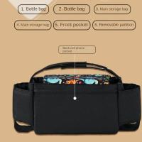 Bolsa organizadora multifuncional para cochecito, bolsa de mamá de gran capacidad, bolsa colgante para cochecito, portabotellas, bolsa de pañales, bolsa de almacenamiento para cochecito - details 4