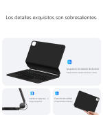 AJIUYU-Teclado mágico magnético Folio para iPad Pro, 13 pulgadas, 2024 (M4), funda inteligente, inglés, Español, retroiluminación, Teclado mágico - details 9