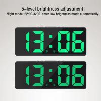 Reloj electrónico Digital LED con retroiluminación, despertador de gran número, calendario de temperatura, mesita de noche - details 10