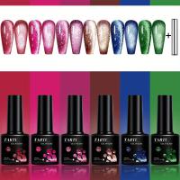TARTU Juego de 6 esmaltes de uñas en gel tipo ojo de gato de 8 ml, kit de esmalte en gel de 6 colores, remojo para UV/Led, para salón y arte de uñas DIY en casa - details 4