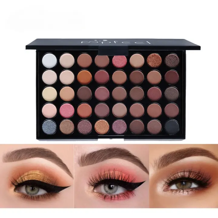 40 sombras de ojos mate nacarado, colores tierra caramelo, maquillaje de escenario y estudio - 1