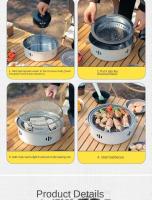 Parrilla redonda antiadherente multifuncional para uso doméstico para barbacoa de carbón - details 11