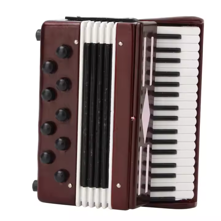 Modelo de acordeón rojo de madera en miniatura, 6CM, modelo Instrumental con caja delicada, regalo Musical - 1
