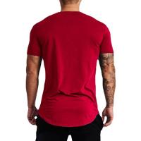 Camiseta interior de Fitness para hombre, camisa de manga corta de algodón con estampado cruzado personalizado para correr, gimnasio, culturismo, entrenamiento - details 8