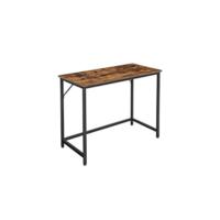 Escritorio con 2 Estantes a la Izquierda o a la Derecha, Mesa de Trabajo, para Salón Oficina, Estructura de Acero, Industrial, Marrón Rústico y Negro Tinta LWD55X - details 12