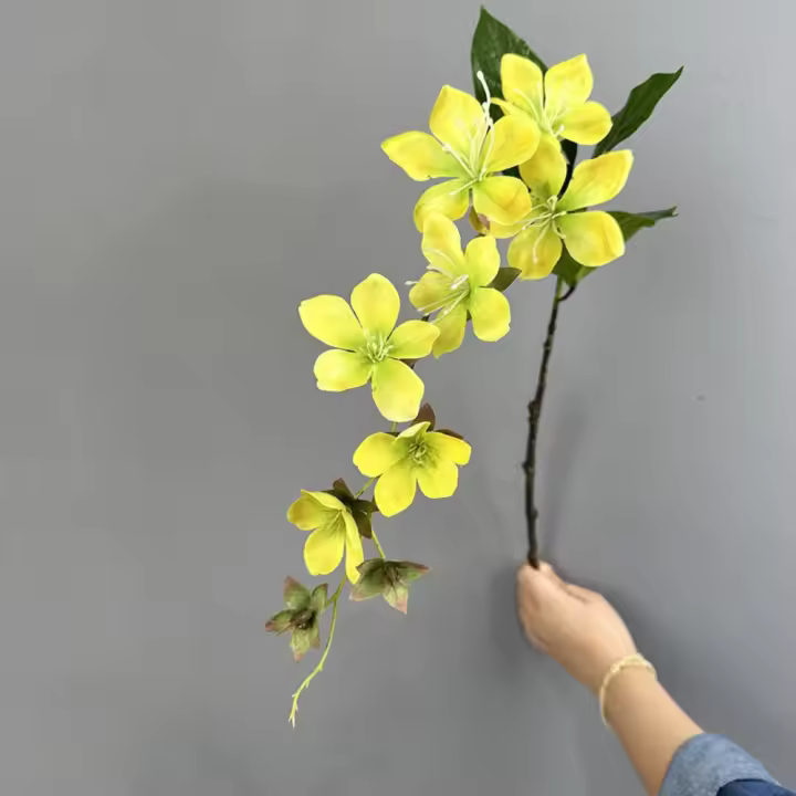 Jasmine artificiales verticales de 80cm, impresión 3D, hermosa simulación de flor de jazmín hecha a mano, flor falsa de seda de tacto Real - 1