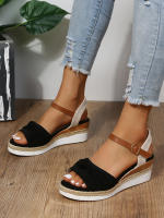 Sandalias de Mujer con Cuñas Moda Hebilla Punta Abierta Cómodas Ligeras Tacones Altos Resistentes al Desgaste para Oficina y Boda - details 7