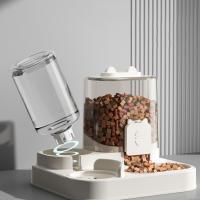 Con cuenco de comida, alimentador automático para gatos, separación automática en seco y húmedo, dispensador de agua para perros, dispensador de comida para mascotas de gran capacidad - details 4