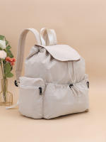 Mochila de moda Práctico diseño de cordón de gran capacidad Nicho casual y liviano hombres y mujeres pueden llevar mochila de tela lavada - details 4