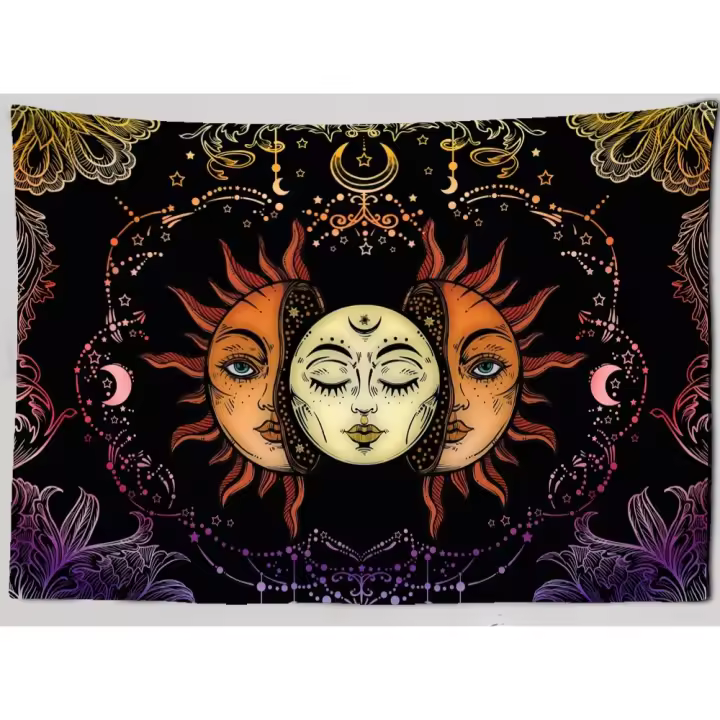 Tapiz de cartas de Tarot para colgar en la pared, colcha de adivinación de astrología, tapete de playa, Mandala Hippie, Mandalas - 1