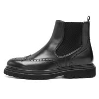 Botas de moda Chelsea hechas a mano para hombre, zapatos de vestir de cuero, estilo británico de cabeza redonda, Otoño/Invierno - details 1